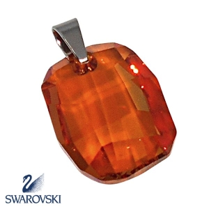 Dije Piedra Grande de cristal Swarovski Genuino con drop de acero quirúrgico Alt: 33mm incl. drop
