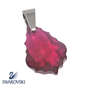Dije Gota Violeta de cristal Swarovski Genuino con drop de acero quirúrgico Alt: 28mm incl. drop