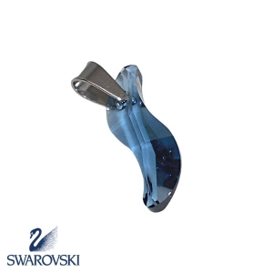 Dije Llama Azul de cristal Swarovski Genuino con drop de acero quirúrgico Alt: 30mm incl. drop