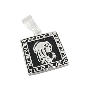 Dije Virgen Niña Esmaltada de Acero Blanco Alt: 33mm incl. drop