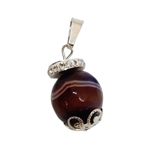 Dije Bolita de Colores con strass de acero blanco Alt: 32mm incl. drop