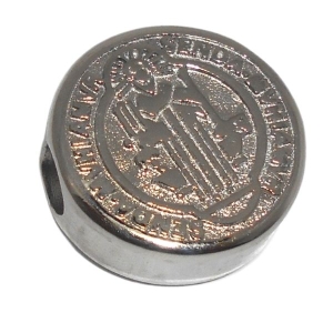 Dije pasante san Benito tramado de acero quirúrgico Alt:  24mm -OFERTA-