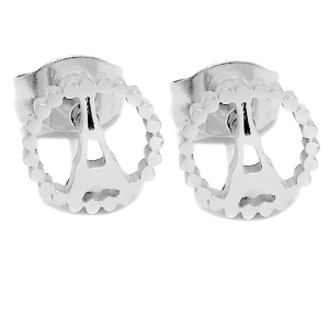Aros torre Eiffel 8mm de acero blanco