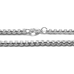 Cadena rolo cuadrada 3.5mm 45cm de acero blanco