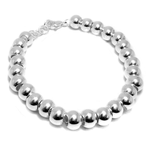 Pulsera de bolitas 8mm 19cm de acero quirúrgico