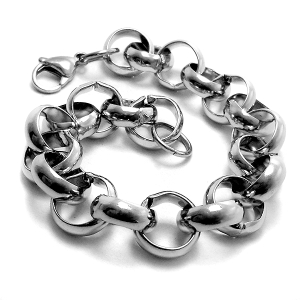 PACK x10 Pulsera rolo 14mm 21cm de acero quirúrgico