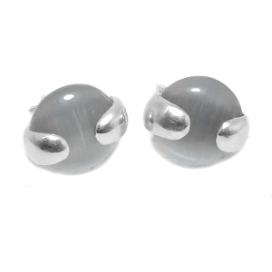 Aros de Plata nácar gris claro 10mm
