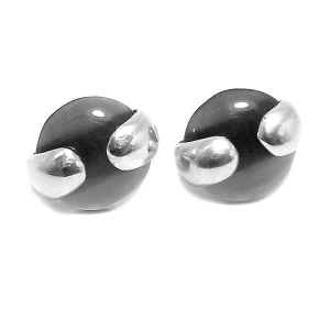 Aros de Plata nácar gris 10mm