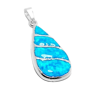 Dije gota con nácar azul de acero blanco