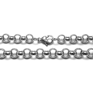 PACK x10 Cadena rolo 7mm 40cm de acero quirúrgico
