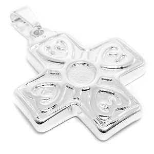 Pack de 5 Dijes cruz del equilibrio tramada de acero blanco