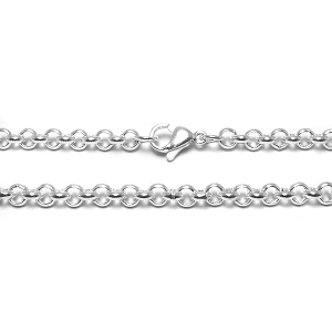 Cadena rolo 5mm 50cm de acero blanco