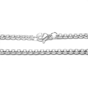 Cadena rolo 4mm 40cm de acero blanco