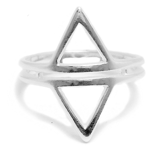 Anillo de Plata doble triangulo