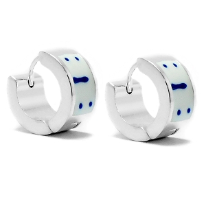 Aros cubanos esmaltados de acero blanco