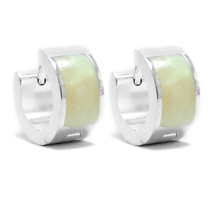 Aros cubanos esmaltados de acero blanco