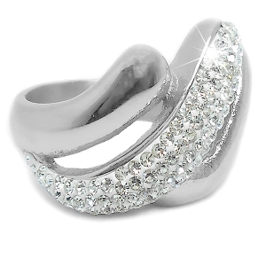 Anillos calados con cubics blancos de acero quirúrgico