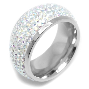 Anillo sin fin con cubics tornasol de acero quirúrgico