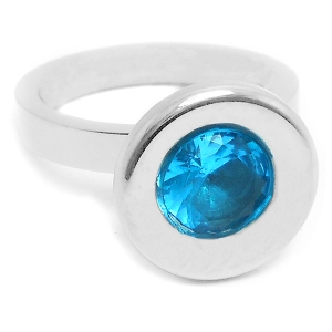 Anillo cono grande con piedra facetada turquesa de acero quirúrgico