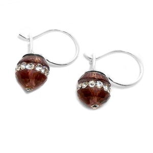 Aros de Plata bolita facetada colgante bordo 8mm