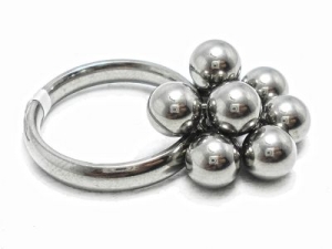 Anillos de la abundancia con bolitas 6mm de acero quirúrgico