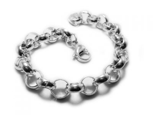 Pulsera rolo 8mm 20cm de acero blanco -OFERTA-