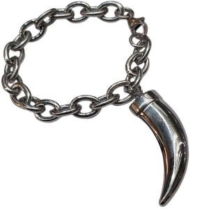 Pulsera espejito con dije cuerno 18cm de acero quirúrgico