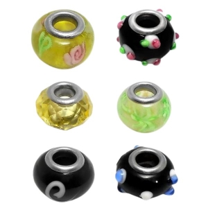 PACK X 10 Dijes donas surtidas de acero quirúrgico   Diam: 15mm c/u