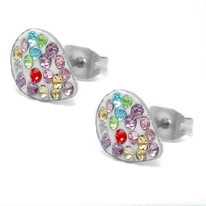 Aros gota con cubics multicolor de acero quirúrgico