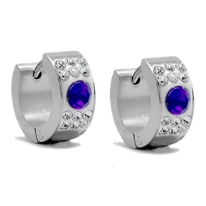 Aros cubanos con cubic violeta de acero quirúrgico