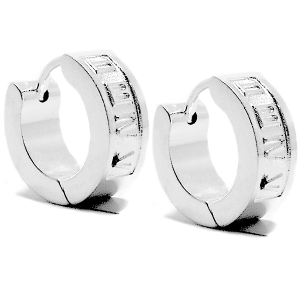 Aros cubanos con números romanos 13mm de acero blanco 