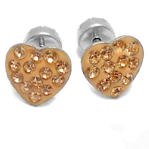 Abridores corazon con cubics ambar de acero quirurgico