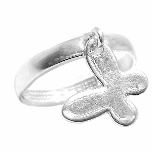 Anillo de Plata con mariposa colgante