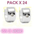 PACK de 24 pares de Aros cubanos con cubic de acero blanco