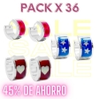 PACK de 36 pares de Aros cubanos colores surtidos de acero blanco