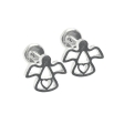 Pack de 6 Aros tipo abridor Angel con corazón calado de acero blanco