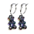Aros argolla 15mm con dije Gummy Bear Petroleo de acero blanco