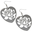 Aros Corazón con flor Calada Colgantes de Acero Quirúrgico Alt: 62mm incl. brizura