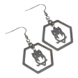 Aros Calados Buho Lechuza Colgantes de Acero Quirúrgico Alt: 52mm incl. brisura