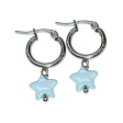 Aros argolla 15mm con dije estrella Celeste de acero quirúrgico