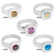 PACK X 5 Anillos de acero quirúrgico con piedra facetada