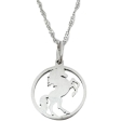 CONJUNTO Cadena Singapur con Dije Caballo Calado Alt: 30mm incl. drop de acero quirúrgico