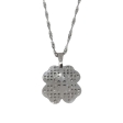 CONJUNTO Cadena Singapur con Dije Trébol Calado Alt: 21mm incl. drop de acero quirúrgico
