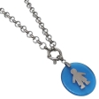 CONJUNTO Cadena rolo 6mm 45cm c/marinero y Dije de Resina Azul Con Nene Alt: 36mm incl. drop de acero quirúrgico