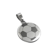 Dije Pelota de Fútbol grabado de acero quirúrgico Alt: 34mm incl. argolla