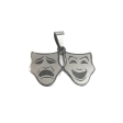 Dije máscaras de teatro grabado de acero quirúrgico Alt: 29mm incl. argolla 