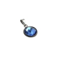Dije Círculo con cristal Azul de acero quirúrgico Alt: 24mm incl. argolla