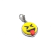 Dije emoji lenguita xD con mosquetón de acero quirúrgico