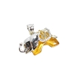 Dije elefante con cubics y piedra ámbar de acero blanco Alt: 23mm incl. argolla 