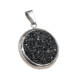 Dije con piedras negras carbón de acero quirúrrgico Alt: 42mm incl. drop